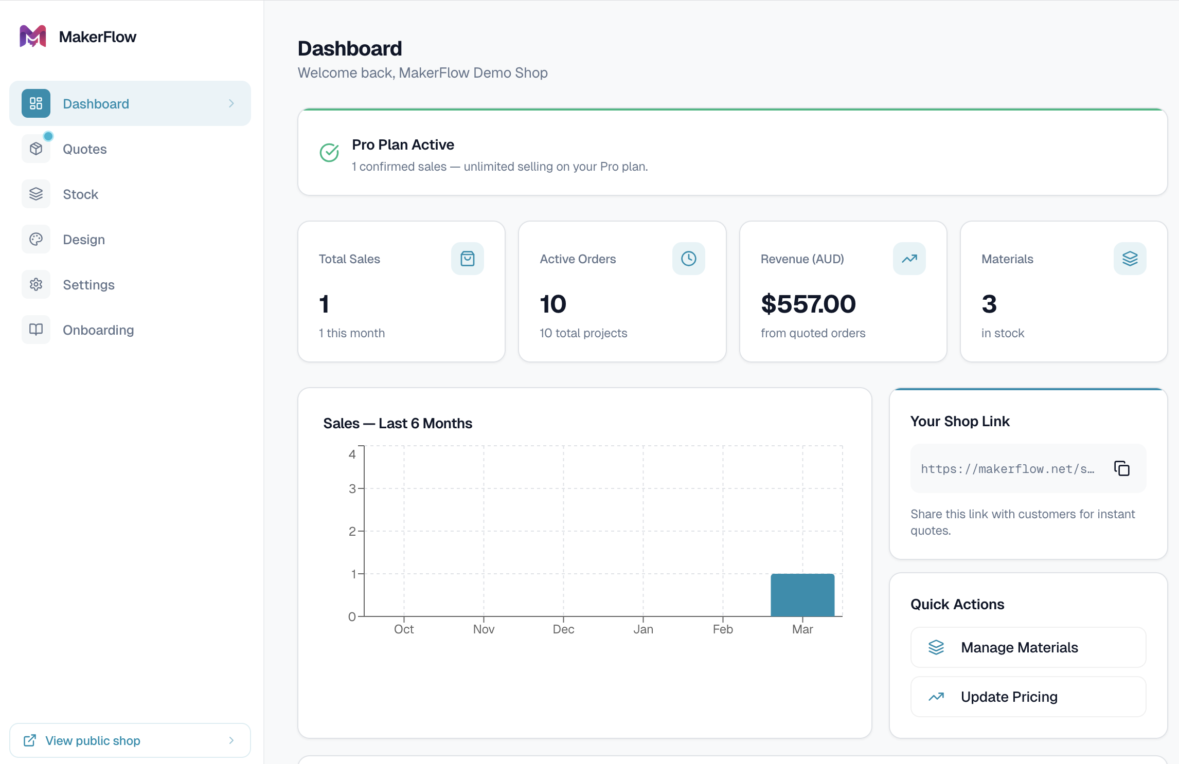 MakerFlow screenshot